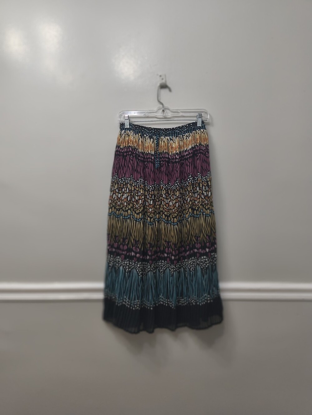 Alfred Dunner Pleated Maxi/Midi Skirt Multicolor 16P Career Office Casual Preppy